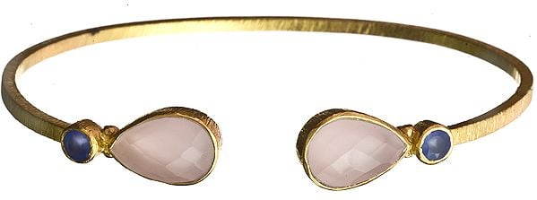 Rose Quartz Gold Plated Bracelet