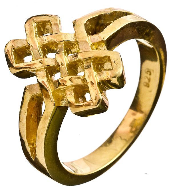 Endless Knot Gold Plated Ring