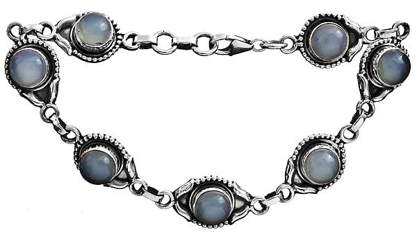 Sterling Bracelet with Moonstone Gems