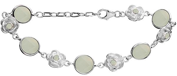 Sterling Silver Bracelet with Gems