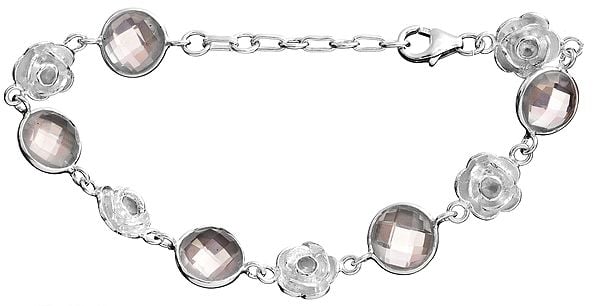 Sterling Silver Bracelet with Gems