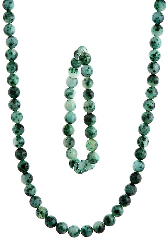 Green Necklace and Stretch Bracelet Set