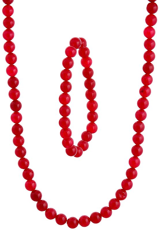 Maroon Necklace with Stretch Bracelet Set