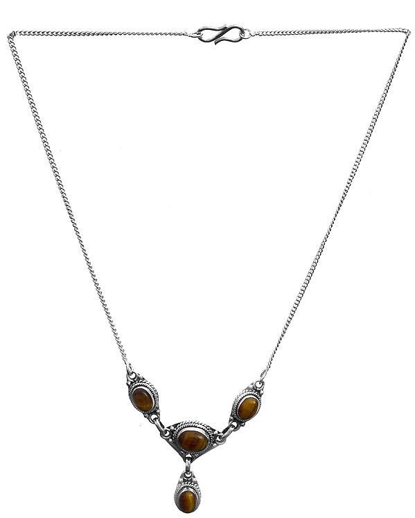 Sterling Necklace with Tiger's Eye Gemstone