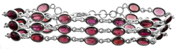 Sterling Three-Strand Bracelet with Gems