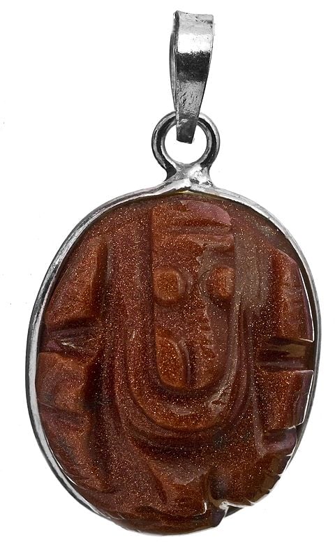 Ganesha Pendant (Carved in Sunstone)