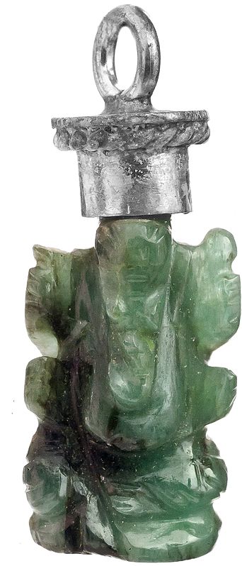 Lord Ganesha Pendant (Carved in Emerald)