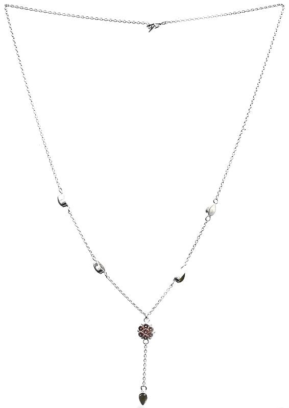 Pink Cubic Zirconia Necklace with Peridot