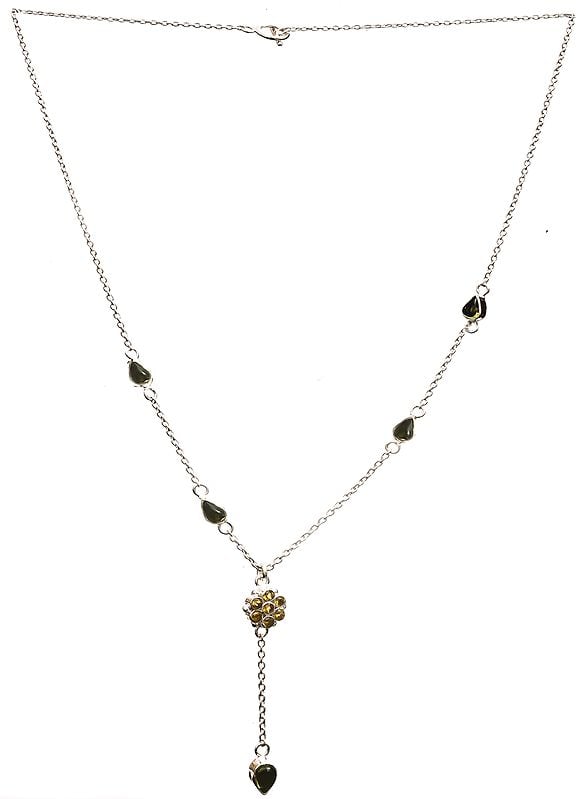 Cubic Zirconia Necklace with Peridot