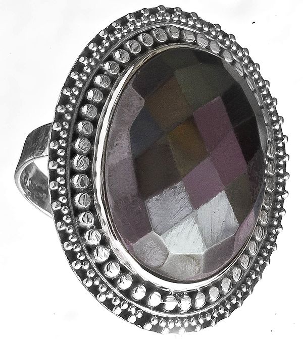 Faceted Hematite Oval Ring