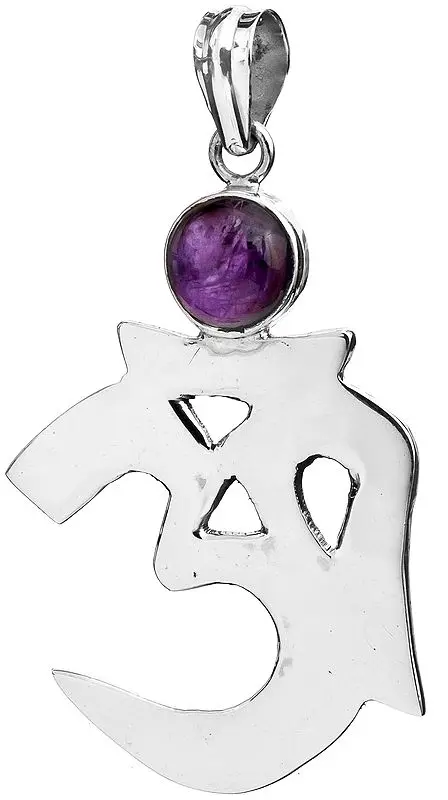 Sterling OM (AUM) Pendant with Gems