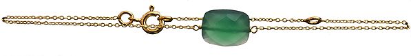 Faceted Green Onyx Gold Plated Bracelet
