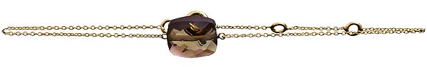 Faceted Smoky Quartz Gold Plated Bracelet