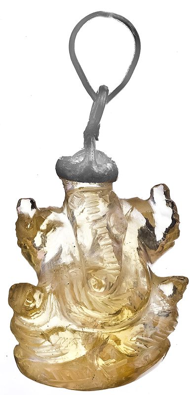 Lord Ganesha Pendant (Carved in Citrine)