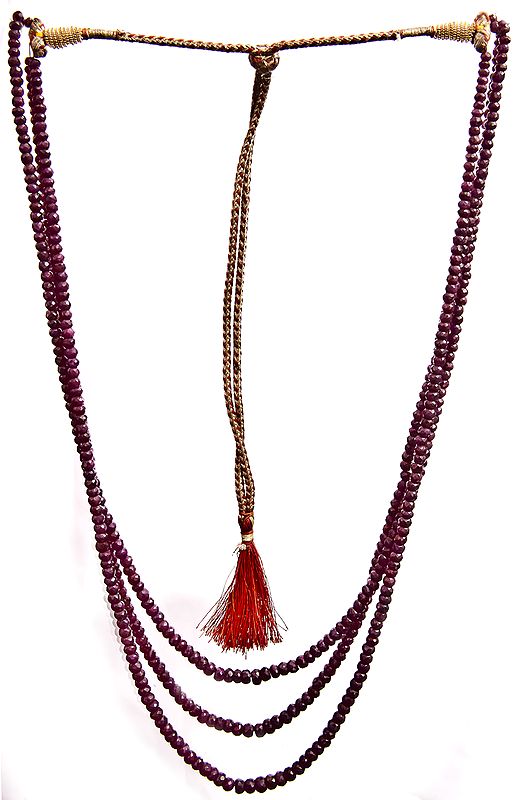 Faceted Ruby Three-Strand Necklace