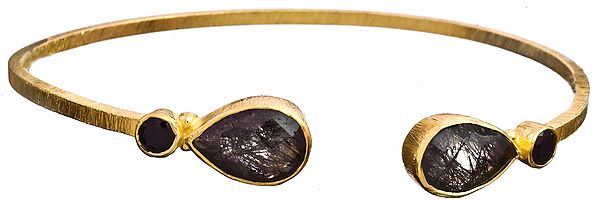 Tourmalinated Quartz Gold Plated Bracelet
