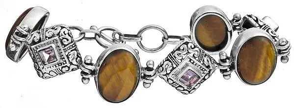 Tiger Eye Bracelet with Amethyst