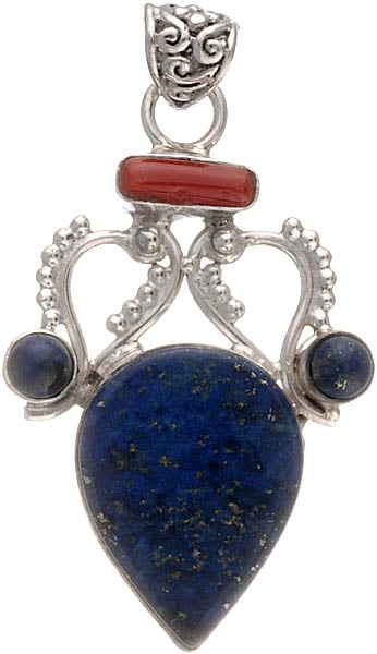 Lapis Lazuli Pendant with Coral
