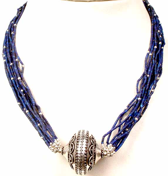 Lapis Lazuli Tubular Necklace