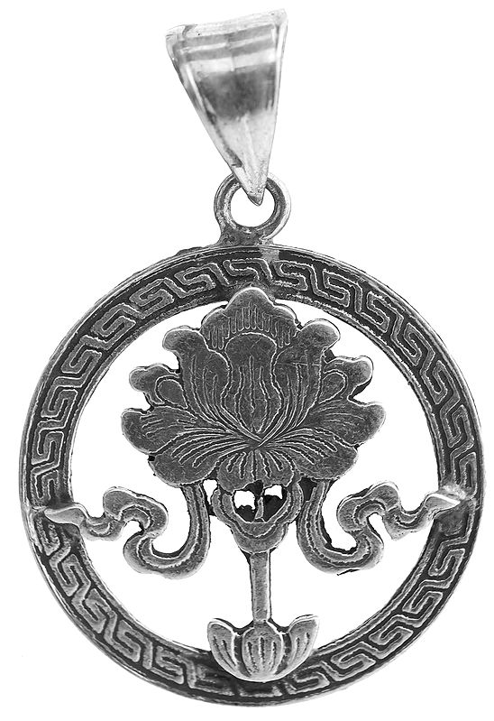 Sterling Lotus Pendant (Ashtamangala)