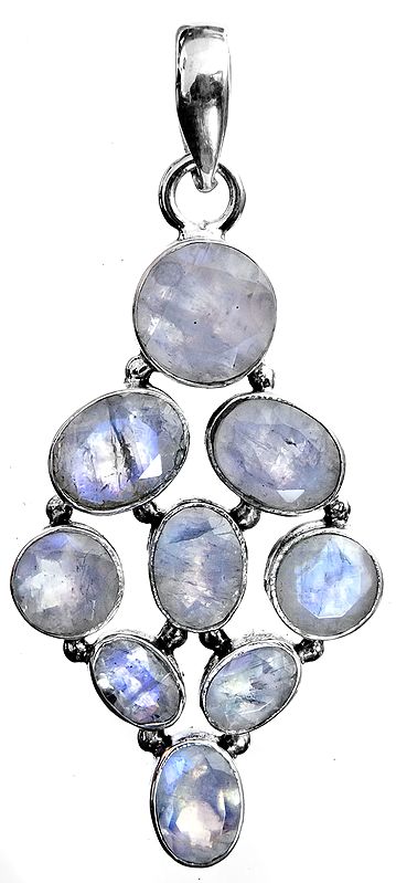 Faceted Rainbow Moonstone Pendant