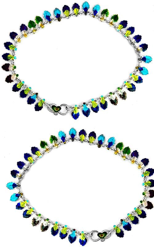Multi-Color Leaves Anklets (Price Per Pair)