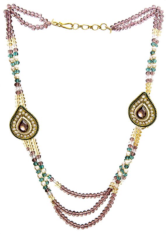 Multi-Color Necklace with Cut Glass