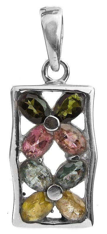 Faceted Tourmaline Pendant (In Mixed Color)