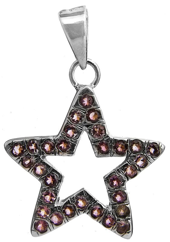 Faceted Pink Tourmaline Star Pendant