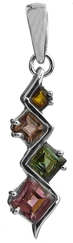 Faceted Tourmaline Pendant (in Mixed Color)