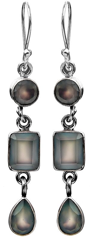 Faceted Peru Chalcedony Earrings