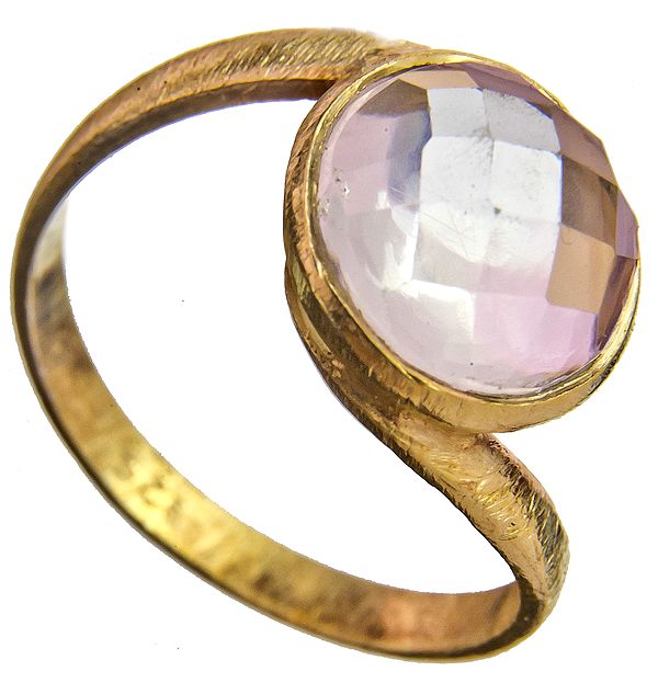 Faceted Crystal Gold Plated Ring