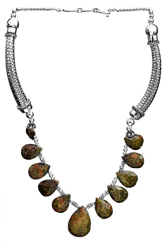 Faceted Unakite Necklace