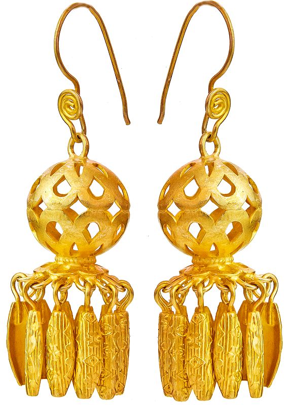 Sterling Chandeliers Gold Plated Earrings