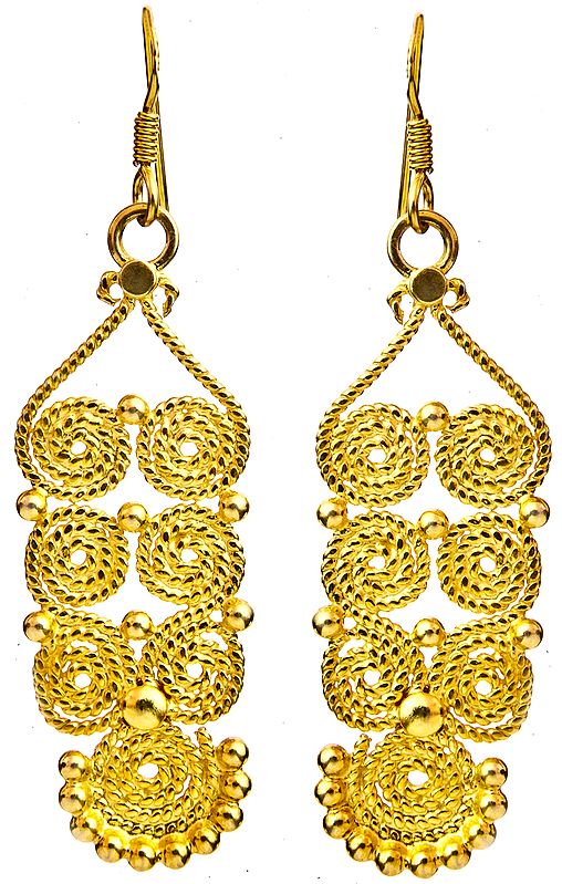 Sterling Spiral Gold Plated Earrings
