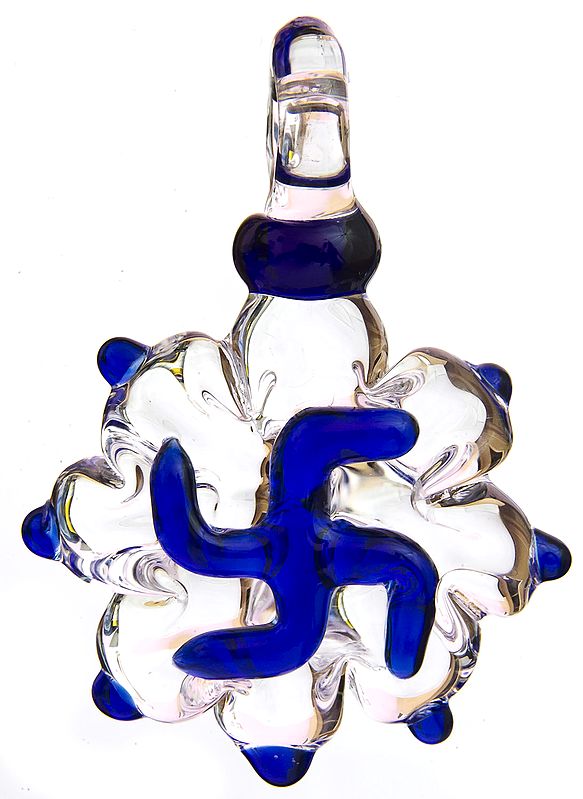 Hindu Swastika Crystal Glass Pendant