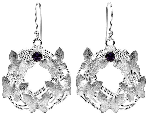 Faceted Iolite Butterfly Earrings