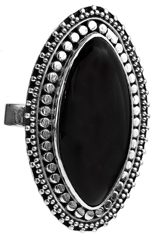 Black Onyx Marquis Ring