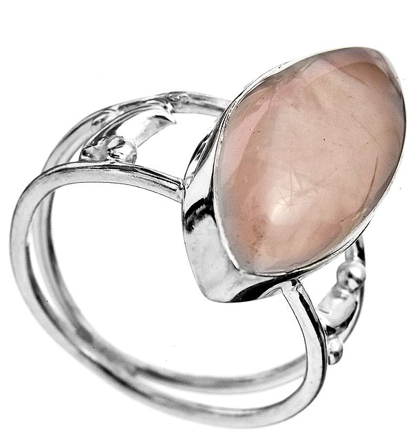 Rose Quartz Marquis Ring