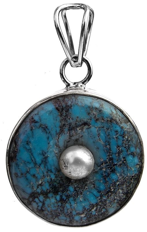 Turquoise Pendant with Pearl