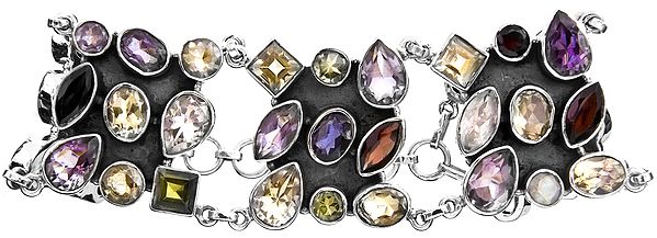 Gemstone Bracelet (Amethyst, Citrine, Peridot, Black Spinel, Iolite and Garnet)