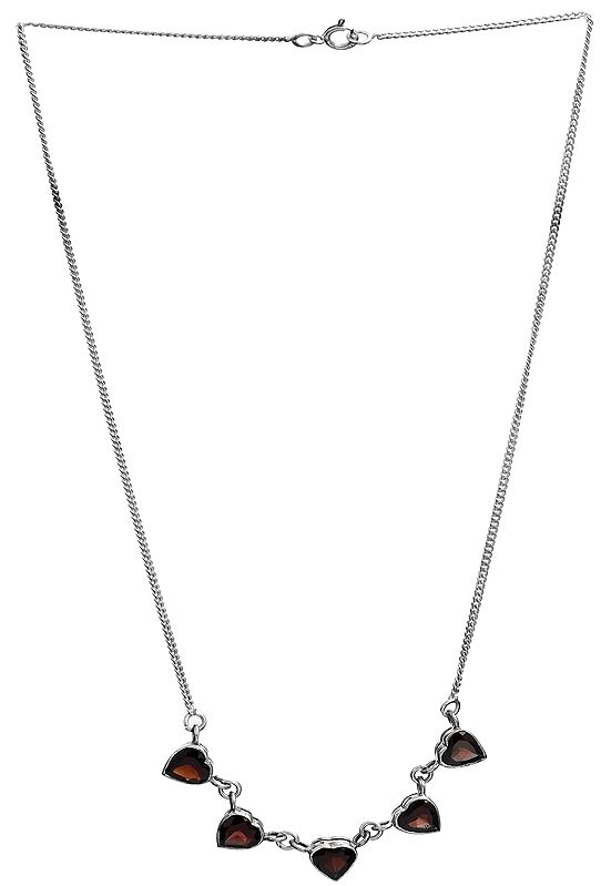 Faceted Heart-Shape Garnet Necklace