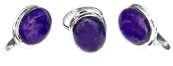 Amethyst Earrings with Matching Finger Ring
