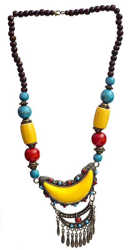 Tri-Color Beaded Necklace