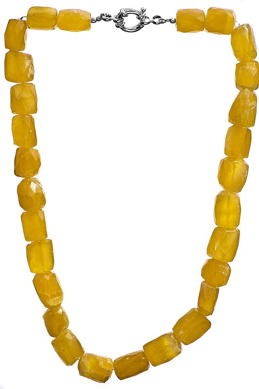 Faceted Yellow Chalcedony Tumble Necklace