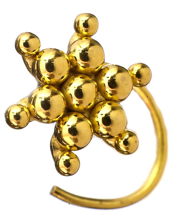 Gold Grains Nose Ring