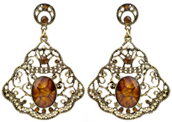 Earrings with Faux Stones