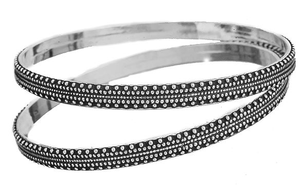 Sterling Bangle with Granulation Work (Price Per Pair)