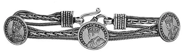 Sterling Victoria  Coin Bracelet with George V