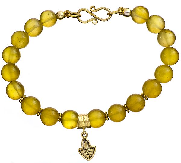 Yellow Chalcedony Gold Plated Bracelet
